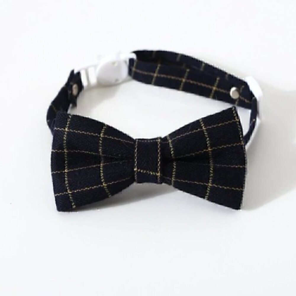 🍒 Gentleman's Plaid Bow or Tie Collar - Picture 3 of 9